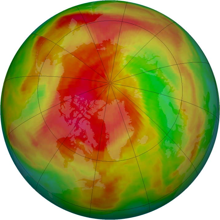 Arctic ozone map for 27 March 1991